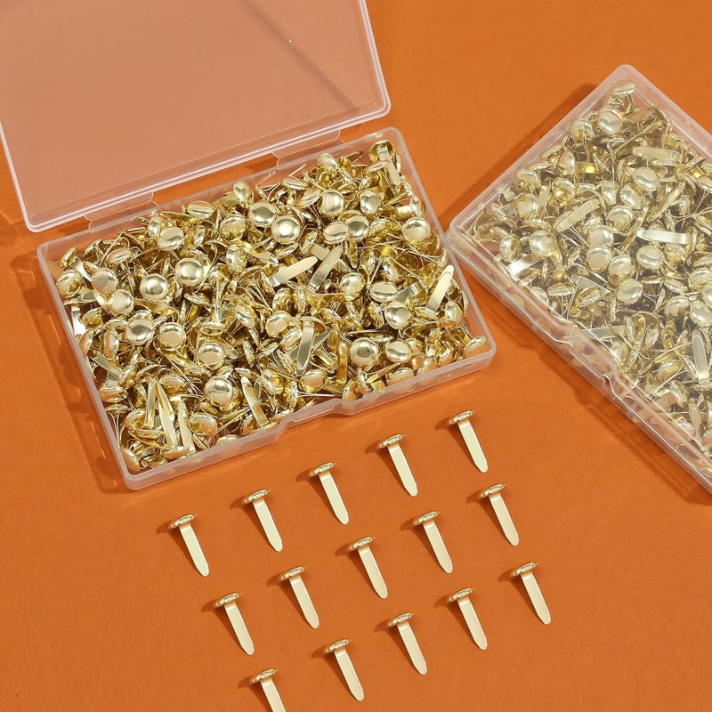 Monigte Brass Fasteners 300 Pack Small Brads for Paper Crafts Scrapbooking DIY Handmade Cards School Projects - Image 2